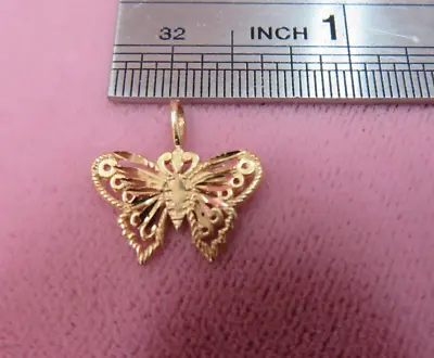 Michael Anthony 14K Solid Yellow Gold Butterfly Charm Pendant • $55
