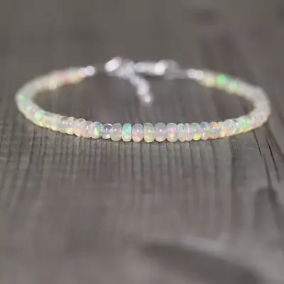 Natural Opal Gemstone Tiny Beads Healing Reiki Delicate Women Dainty Bracelet • $13.96