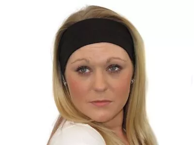 7cm Black Stretch Headband Sports Dance Gym Training Make Up Hair Band • £3.20