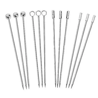 Cocktail Picks Reusable Stainless Steel Martini Picks Set Fruit Stick Toothpicks • $11.02