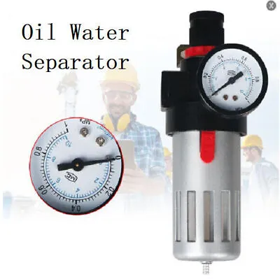 1/4  Air Pressure Regulator Compressor Moisture Trap Filter Water Oil Separator • $27.59