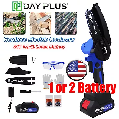 21V Mini Chainsaw Cordless Handheld Rechargeable Small Wood Cutting Lithium New • $14.33