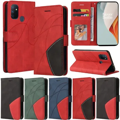 Retro Splice Wallet Leather Flip Case For Oneplus Nord 2T CE3Lite N20 N10 10 Pro • $13.19