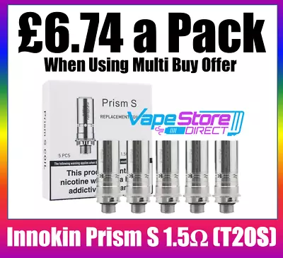 Innokin | Prism S T20-S / T20S Coils | 1.5 Ohm | Pack Of 5 • £6.99