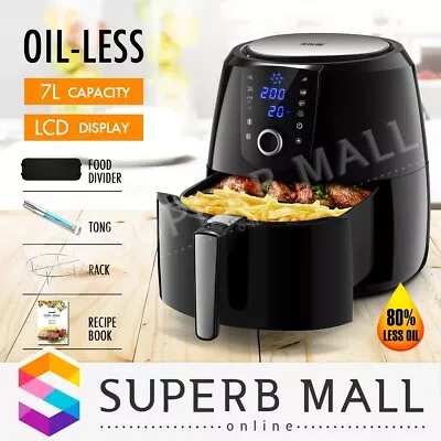 MAXKON 7L Electric Air Fryer Healthy Cooker Rapid LCD Deep Fryer Low Oil Black • $99.79