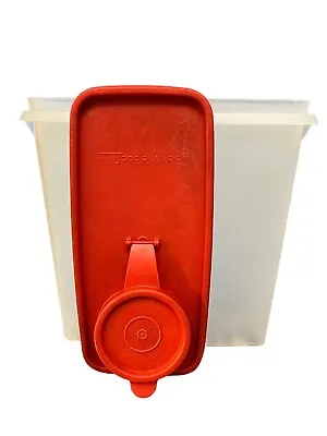 Vintage Tupperware Cereal Canister 469-9 With Red Pour Lid 471-10 Air Tight Lid • $18.95