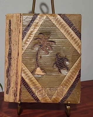 $10.99 • Buy Hawaii Photo Album Handmade Scrapbook Bamboo Banana Leaf  Palm Tree Sea Turtle