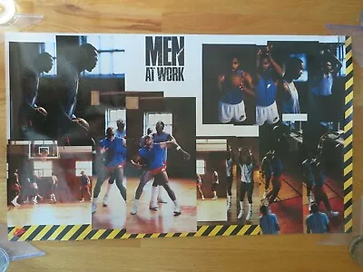 Promotional Nike MEN AT WORK Poster MOSES MALONE CHARLES BARKLEY 76ers • $225