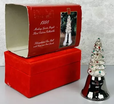 Vintage 1998 Madison Avenue Silver-plated Christmas Tree Bell With Velveteen Box • $11.98