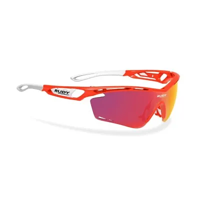 Brand New Rudy Project Tralyx Sunglasses Red Fluo Frame Multi LS Orange Lens • $89.99