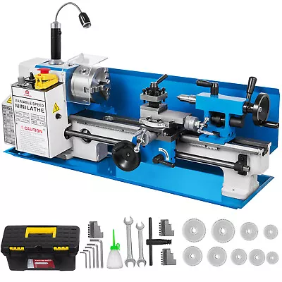 VEVOR Mini Metal Lathe 7 X14  Metalworking Machine Variable Speed 2250RPM W/Lamp • $434.99