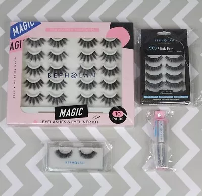 16 Pairs Bepholan 10 Pairs Strip Eyelashes Eyeliner Kit 6 Pk Mink Fur Eyelashes • $5.86