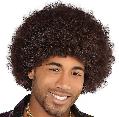 Brown Afro Wig 70's Disco Fever Fancy Dress Up Halloween Adult Costume Accessory • $14.77