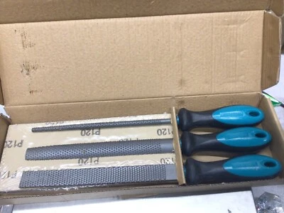 $8.99 • Buy 3PCs Carbon Steel Rasp File Set Half Round Woodworking Files & 28PCs Sand Papers