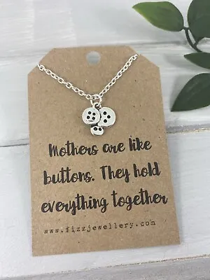 £3.49 • Buy Silver Mothers Are Like Buttons Necklace On A Card With Quote Mothers Day Gift