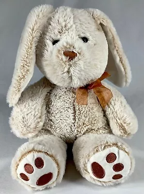 Walmart Bunny Rabbit Lop Ears Ribbon Cream Color Plush Embroidered Feet  13” EUC • $12.99