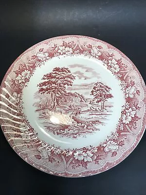 Vintage  Barratts Old Castle Pink & White Serving Plate Platter 35cm Diameter • £11