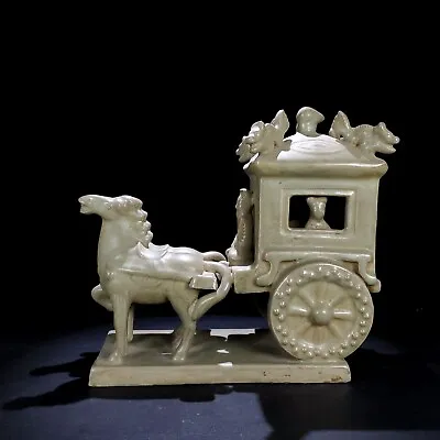 11.8   China Antique Song Dynasty Yue Kiln Celadon Horse Drawn Carriage • $425