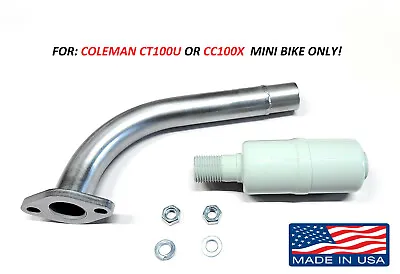 Exhaust With Muffler For: Coleman Ct100u Or Coleman Cc100x Mini Bike Only. • $32.95