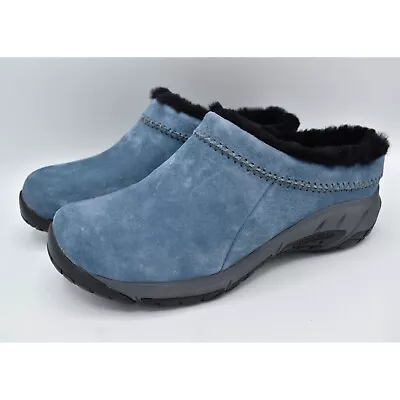 Merrell Women Size 7 Encore Ice 4 Stonewash Blue Suede Slip On Clogs Mules Shoes • $94.99