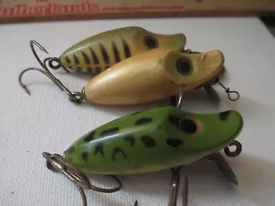 Tulsa Tackle Oklahoma  Vintage Wood Fishing Lure Lot Of 3 • $19.99