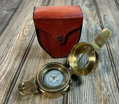 $49.95 • Buy Vintage Polished Brass WWII Military Pocket Compass Gift