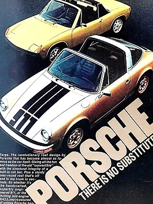 1974 Porsche 914 2.0 & 911 Targa Vintage Original Print Ad 8.5 X 11  • $6.95