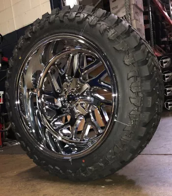 22x12 Fuel D609Triton Chrome Wheels 35  MT Tires 8x170 Ford Super Duty F250 F350 • $3999