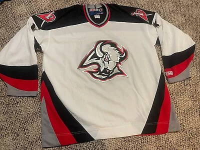 Vintage CCM Maska Buffalo Sabres Goat Head  Jersey XXL 2xl White Nice! • $69.99