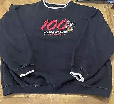 Vintage Mickey Mouse 100 Years Of Magic Walt Disney Sweatshirt Crewneck Size XL • $35