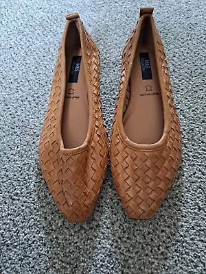 Marks And Spencer Womens Tan Real Leather  Shoes Size 4 Brand New Without Tags. • £15