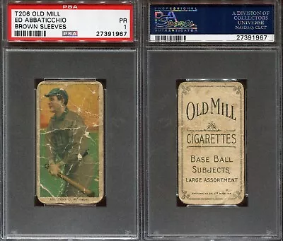 1909-11 T206 Ed Abbaticchio Pittsburgh Pirates PSA 1 **Low Pop Old Mill** • $149.99