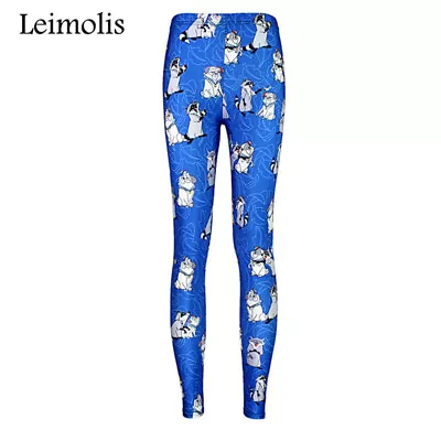 £11.99 • Buy Ladies  3 D Printed Cartoon Dog Raccoon Gothic Plus Size Party Sport Leggings