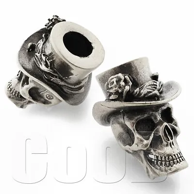 Metal Paracord Bead Beads Charm Voodoo Skull Hat Rose For Bracelet Knife Lanyard • $19.99