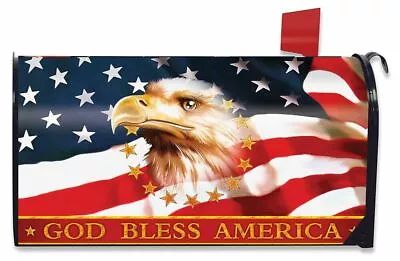 God Bless America Patriotic Magnetic Mailbox Cover Eagle Standard Briarwood Lane • $17.97