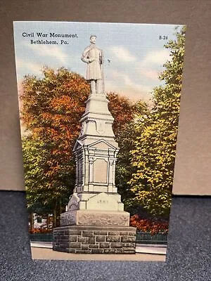Civil War Monument Bethlehem Pennsylvania Postcard￼ • $9.99