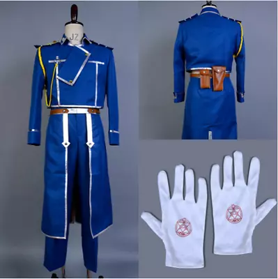 Fullmetal Alchemist Colonel Roy Mustang Military Uniform Cosplay Costume Outfit • $35.40