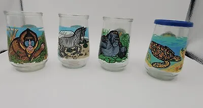 Lot Of 4 Vintage Welch's Endangered Species Glass Jam Jelly Jars Glasses WWF  • $35