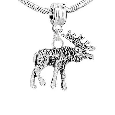 Moose Dangle Bead European Bead Compatible For Most European Snake Chain Charm B • $9.99