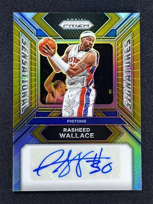 Last No 10/10 ! 2023-24 Prizm Rasheed Wallace Gold Sensational Signatures Auto • $3.25