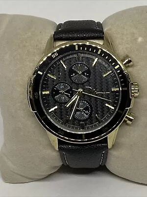 Marc Anthony FMDMA197 Men's Black Leather Analog Dial Quartz Wrist Watch EY366 • $39.99