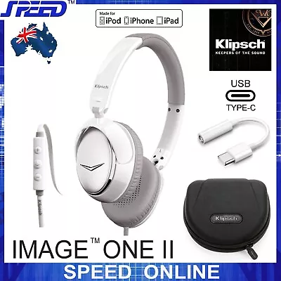 Klipsch Image ONE (II) Headphone With Mic - 3.5mm & IPhon15 USB-C Plugs - WHITE • $210