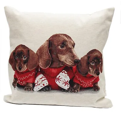 Cosy Pets Christmas Dachshunds Tapestry Cushion Cushion 18  X 18  • $66.62