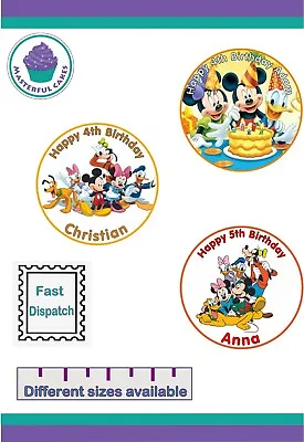 Mickey Mouse & Friends Edible Icing/ Wafer Paper Toppers PRE-CUT In Various Size • £3.75
