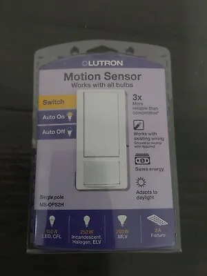 Lutron Single-Pole Motion Sensor White MS-OPS2H Occupancy Switch New K2 • $19.95