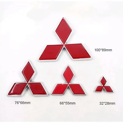 For Mitsubishi Front Rear Red Badge Logo Car Emblem Auto Car Stickers • $15.99