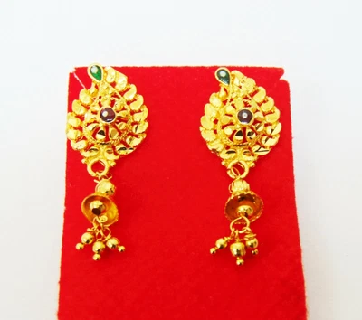 $22 • Buy South Indian Traditional Jhumki 22k Gold Plated Earrings Women Fashion Jewelry