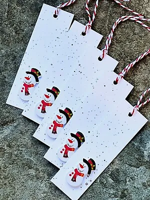 Christmas Gift Tags X5 Handmade Father Christmas Tree Xmas Vintage Present Fun • £1.99