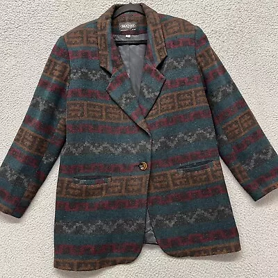 Vintage Braetan Jacket Womens XL Wool Aztec Tribal Southwestern Navajo Western • £28.38