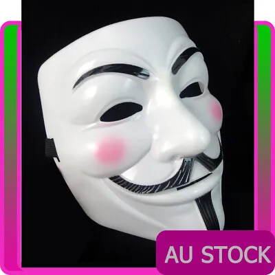 Anonymous Mask V For Vendetta Halloween Costume Guy Fawkes Party Accessories • £8.24